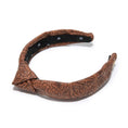 Load image into Gallery viewer, WALNUT SLIM KNOTTED TOOLED FAUX LEATHER HEADBAND