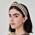 Load image into Gallery viewer, WALNUT KNOTTED GINGHAM HEADBAND