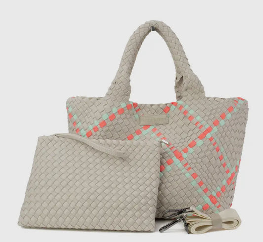 Classic Woven Tote | Bone Sky