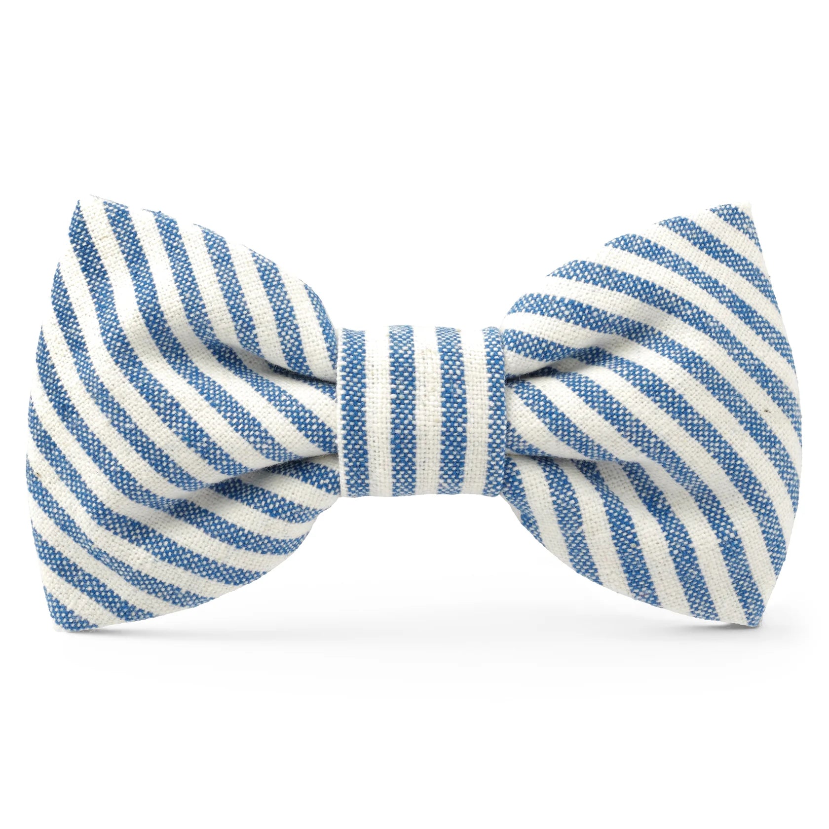 Lake Blue Stripe Summer Dog Bow Tie