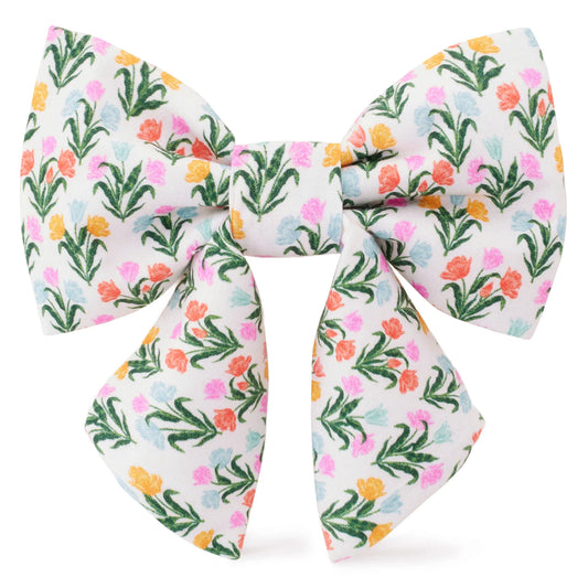 Tulips Spring Lady Dog Bow Tie