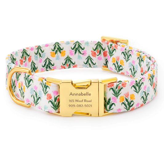 Tulips Spring Dog Collar