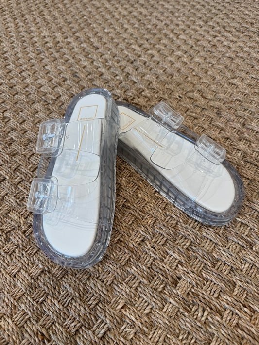 Julio Crystal-Vinyl Sandals