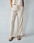 Load image into Gallery viewer, Wide Leg Pant w/ Drawcord- Positano Sand Stripe