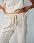 Load image into Gallery viewer, Wide Leg Pant w/ Drawcord- Positano Sand Stripe