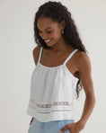 Load image into Gallery viewer, Lace Trim Strappy Cami- White