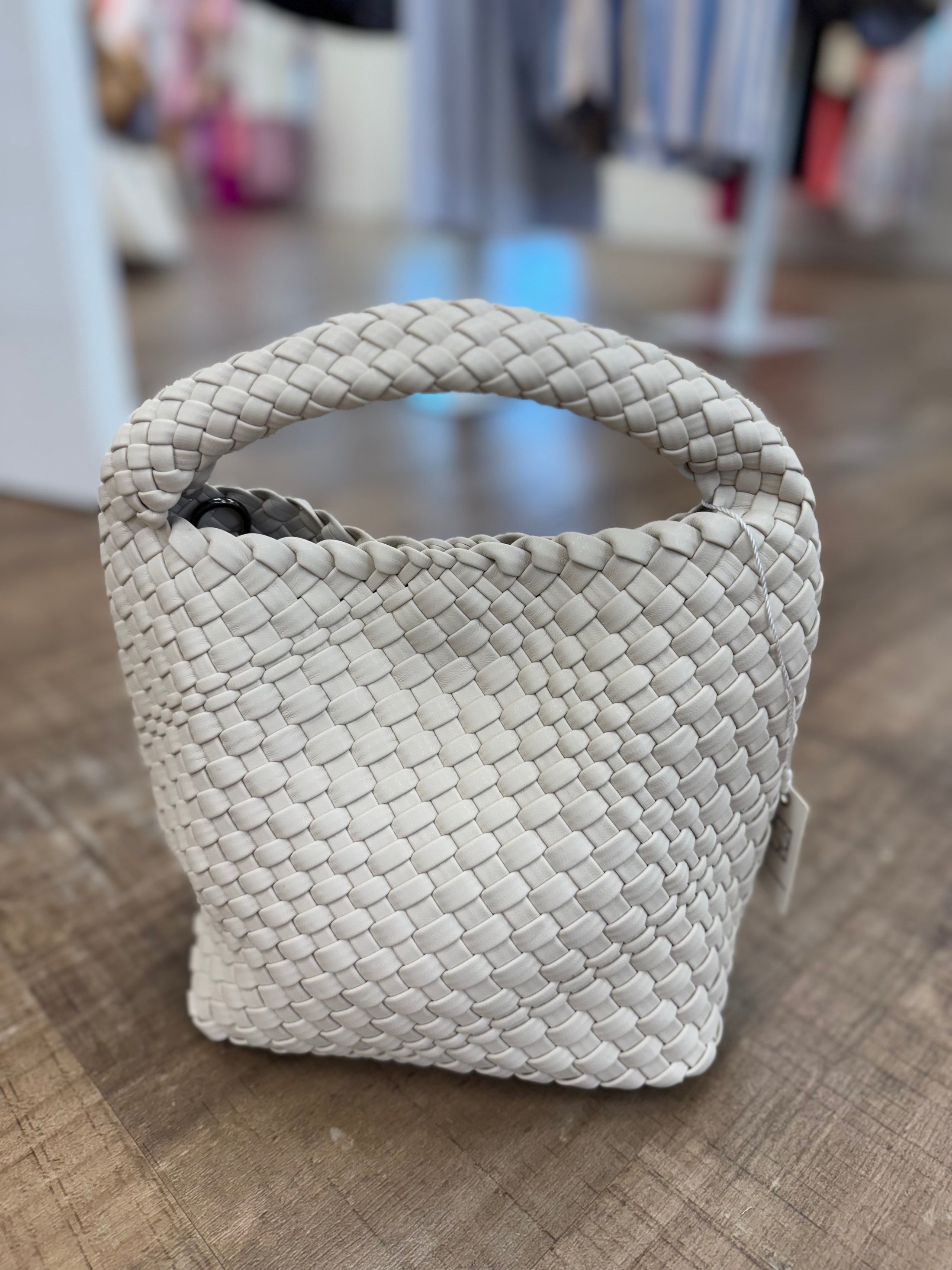 Woven Crossbody Tote w/ Cosmetic Pouch