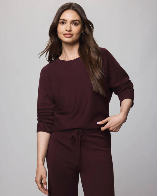 Georgie Pullover Sweater- Dark Plum