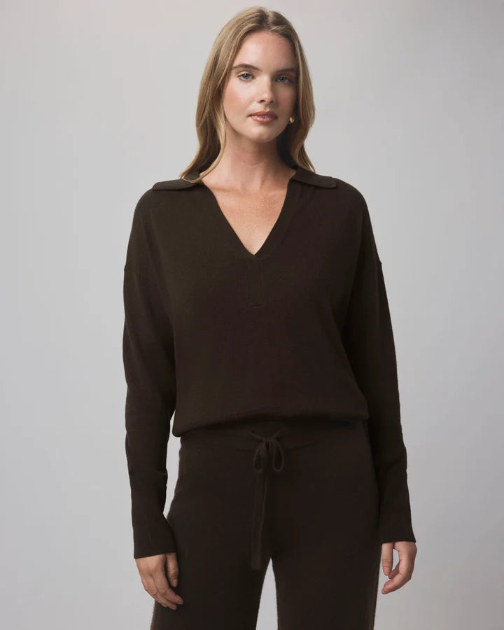 Tori Cashmere Polo Sweater