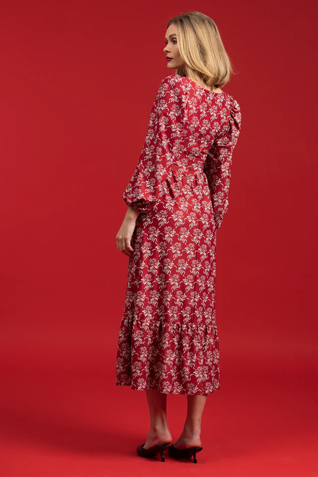 The Natalie Dress - Ribbon Bouquet Red