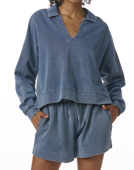 Indigo Polo Sweatshirt