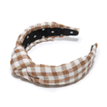 Load image into Gallery viewer, WALNUT KNOTTED GINGHAM HEADBAND