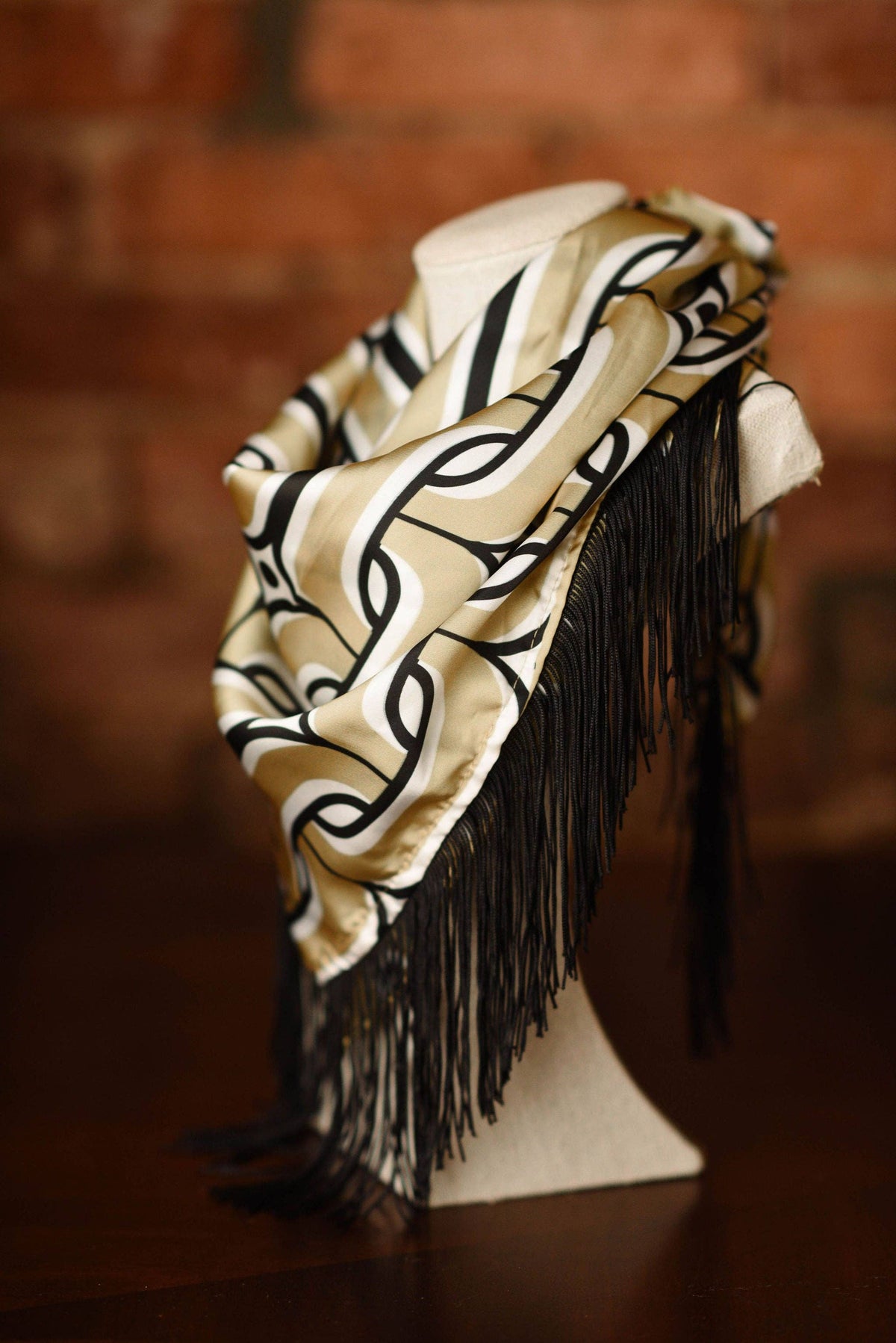Game Day Fringe Scarf: Black