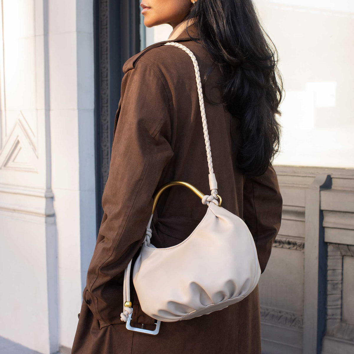 Dottie Espresso Recycled Vegan Leather Top Handle Bag