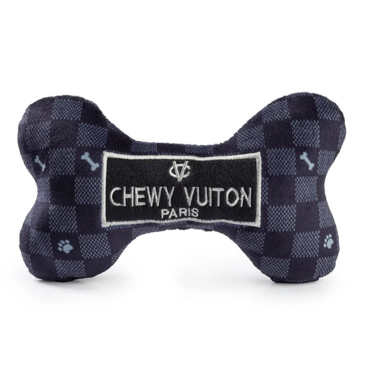 Black Chewy Vuiton Bone Dog Toy