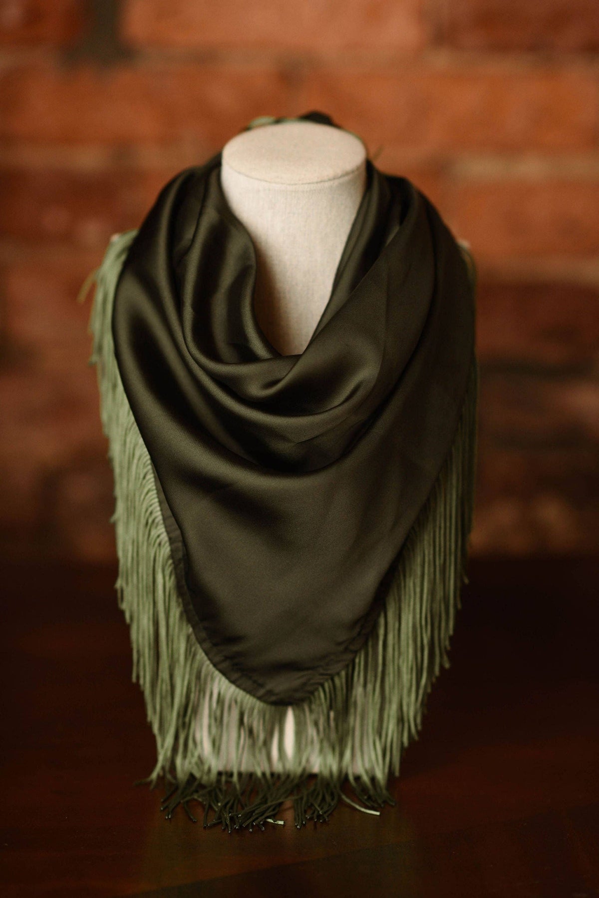 Solid Fringe Scarf: Chocolate Brown