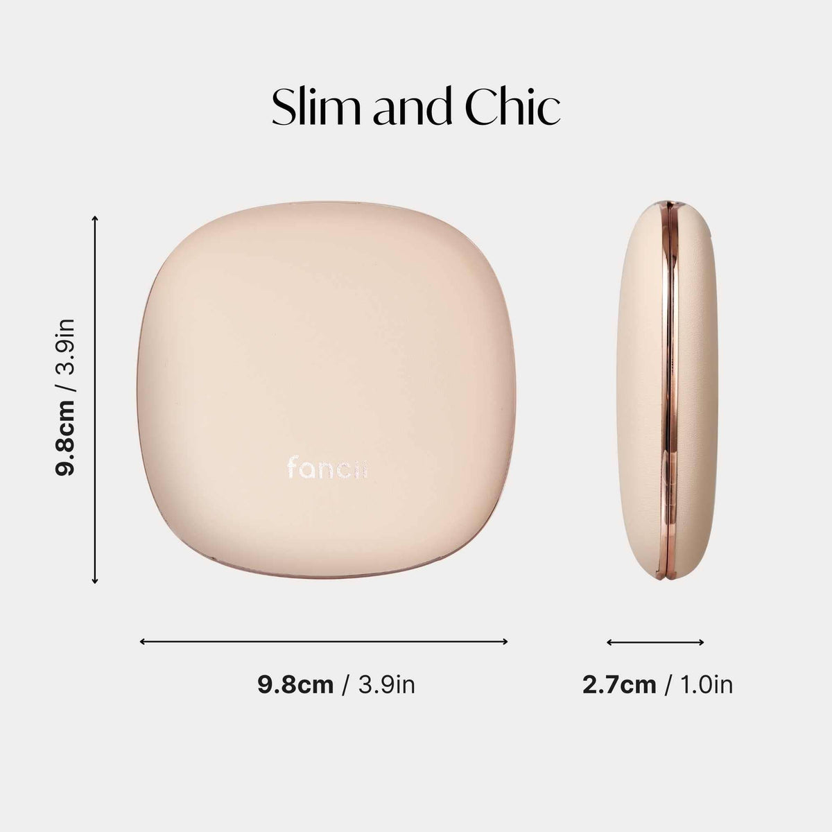 Mila 2 Compact Mirror with LED Lights: Champagne Cream