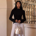 Load image into Gallery viewer, Jeane Champagne Satin Top Handle Bag

