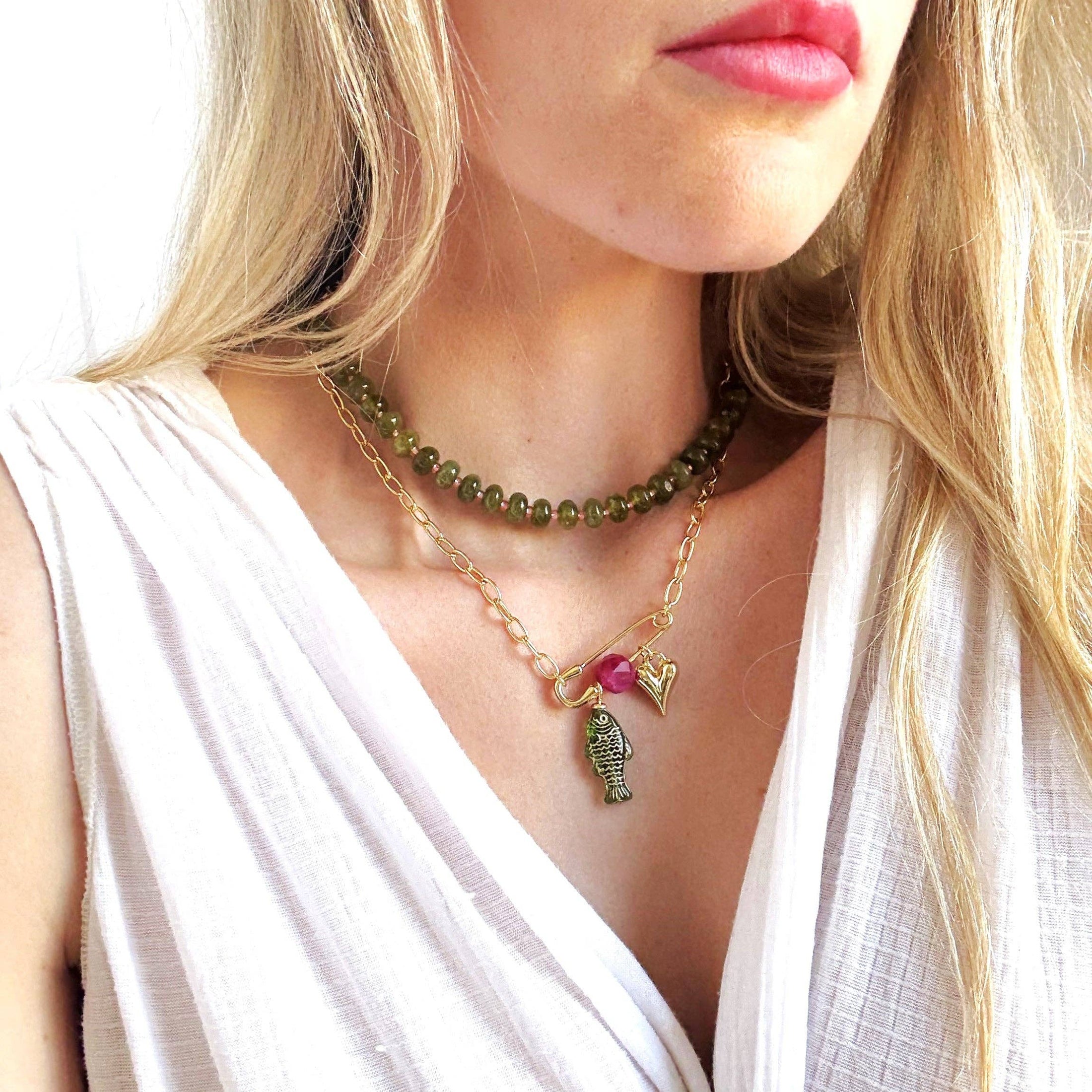 Desert Talisman Charm Necklace: 18 inch