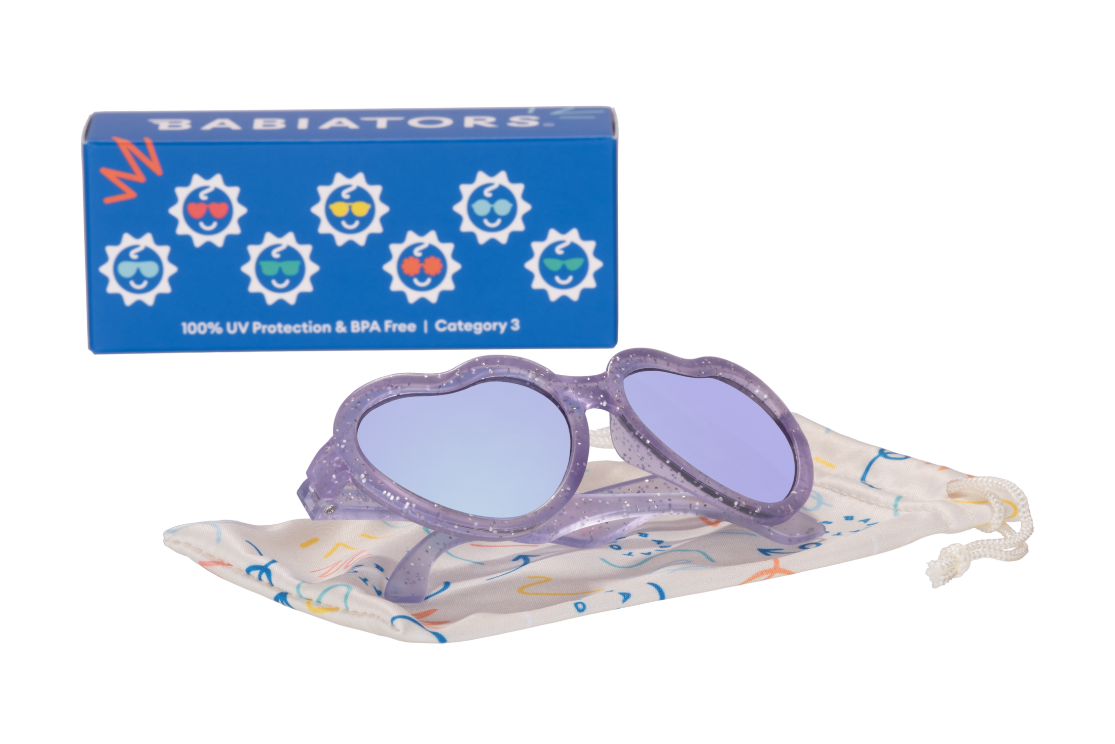 Limited Edition Lavender Shimmer Hearts with  Mirrored Lens: Ages 0-2