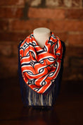 Load image into Gallery viewer, Game Day Fringe Scarf: Orange and Navy
