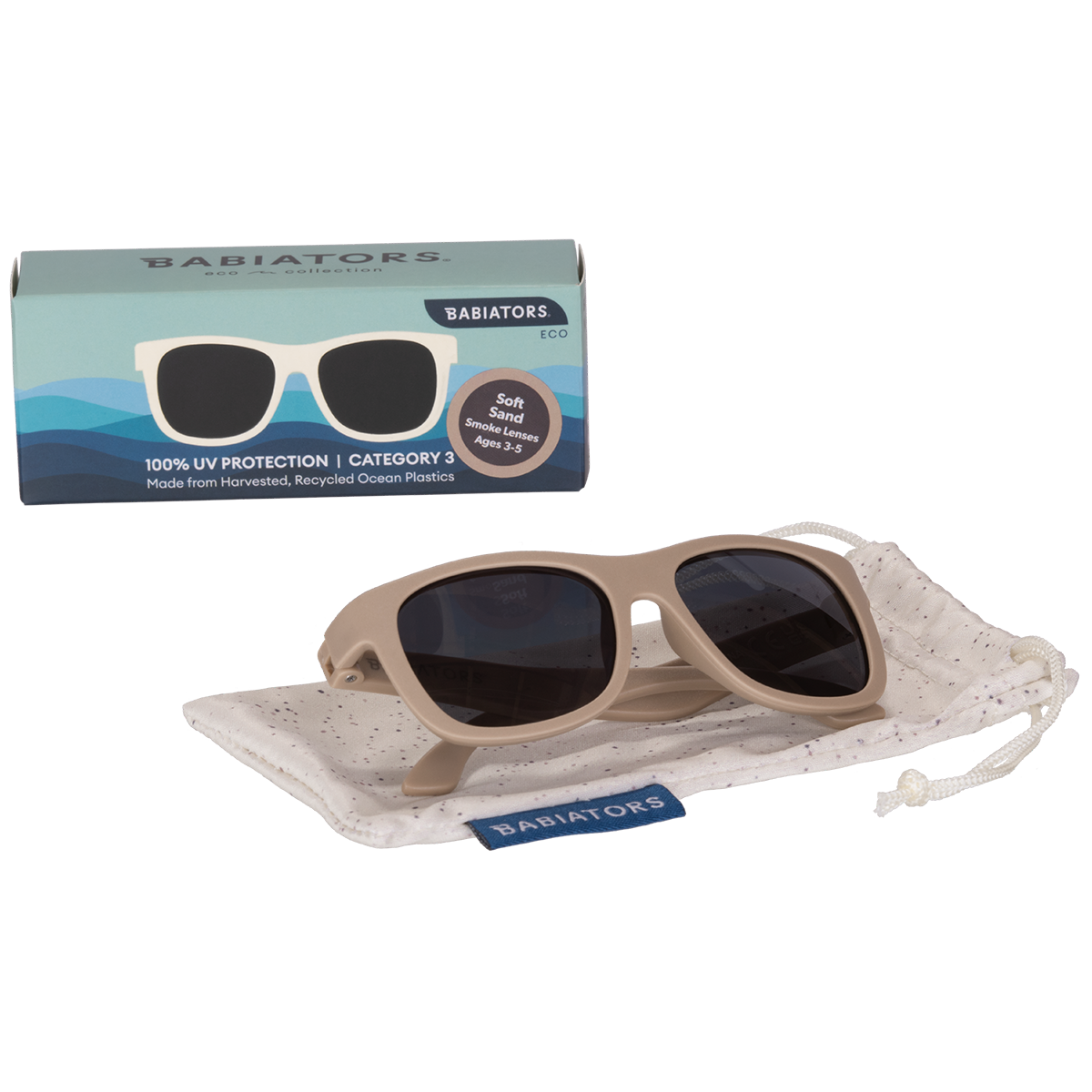 Kids Eco Collection: Navigator Sunglasses in Soft Sand: Ages 0-2