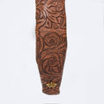 Load image into Gallery viewer, WALNUT SLIM KNOTTED TOOLED FAUX LEATHER HEADBAND
