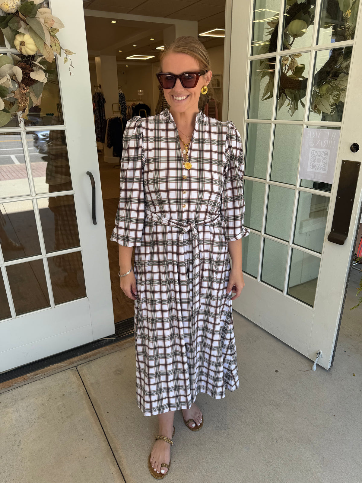 Vivian Dress | Oak Plaid