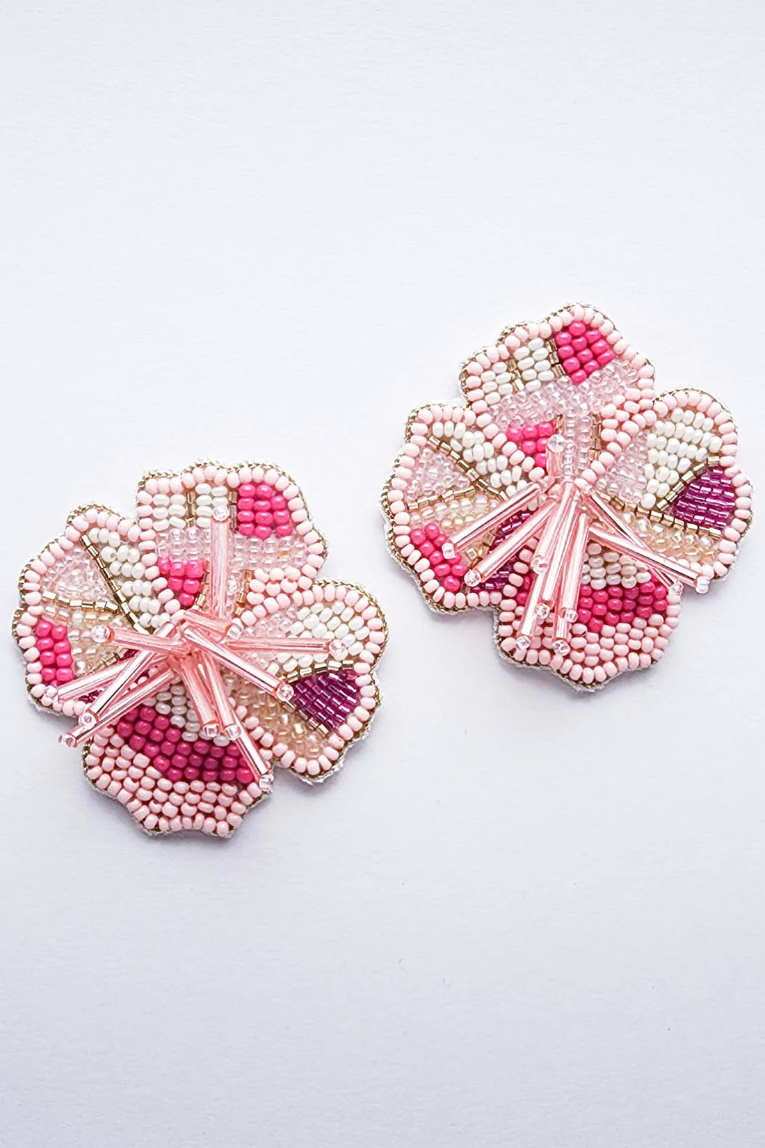 Beaded Poppy Earrings