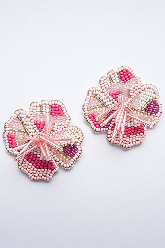 Beaded Poppy Earrings