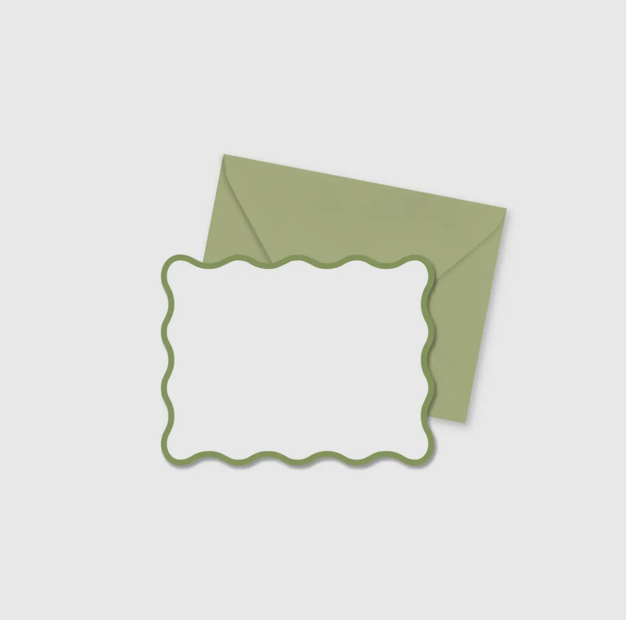 Green Wavy Notecards | Set of 8