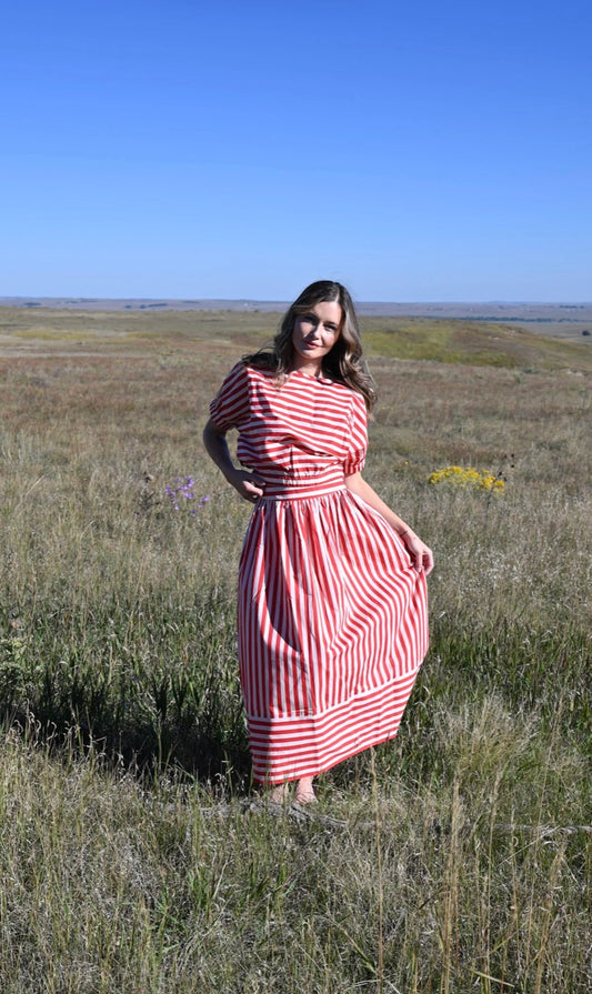 Yarrow Skirt I Red Stripe