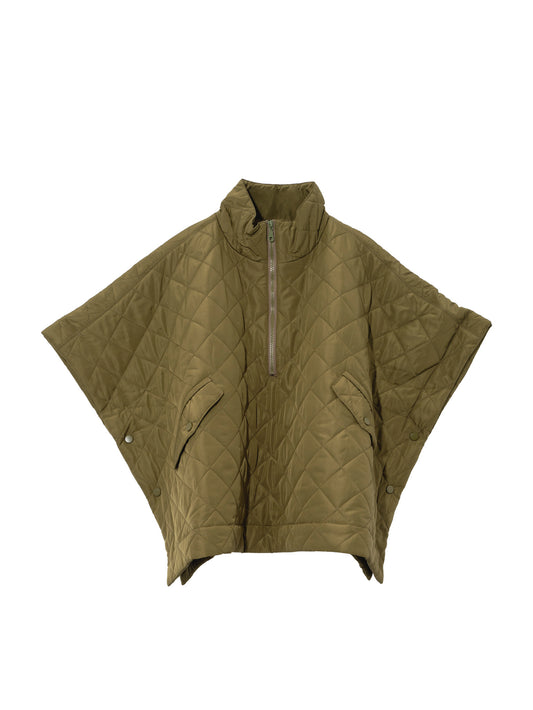 Quilted Poncho | Olive