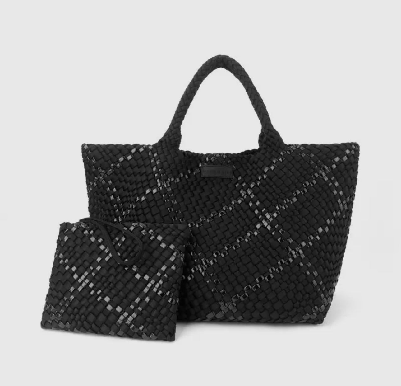 Black Metallic Oversized Tote