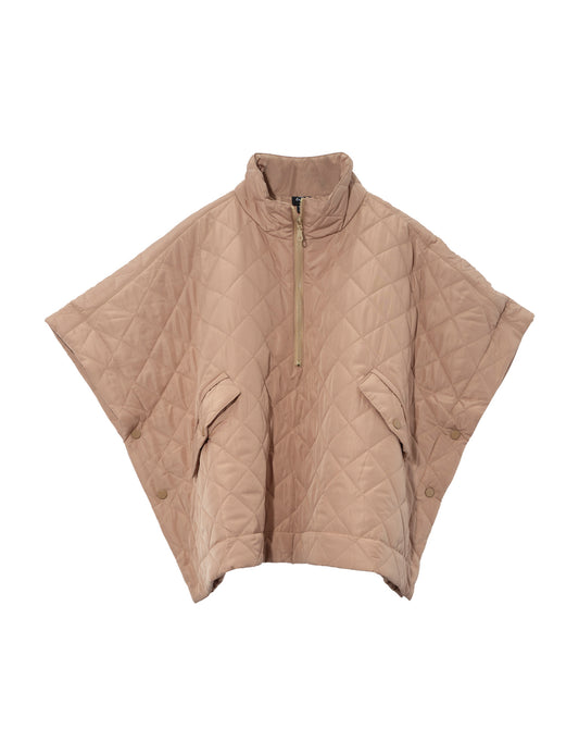 Quilted Poncho | Camel