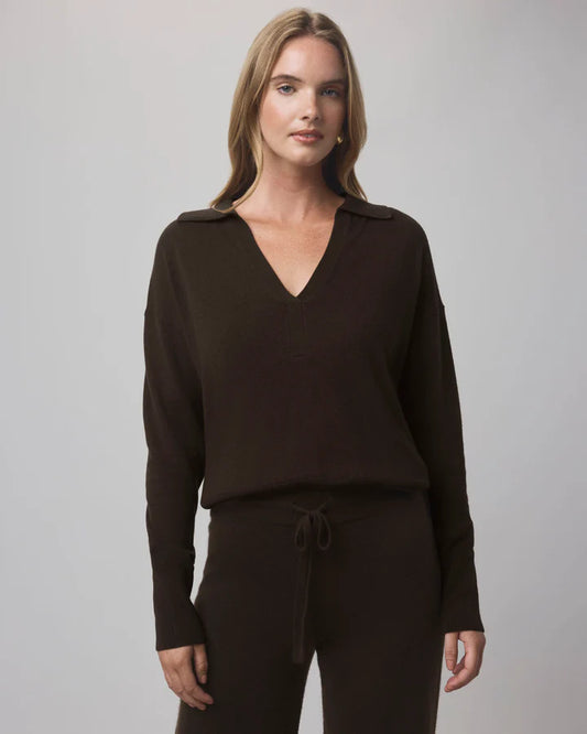 Tori Cashmere Polo Sweater