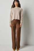 Load image into Gallery viewer, Satin Clean Front Pant-Chocolate
