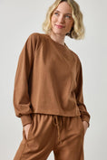 Load image into Gallery viewer, Chambray Pleat Back Pullover-Toffee
