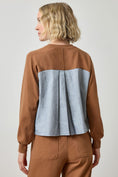 Load image into Gallery viewer, Chambray Pleat Back Pullover-Toffee
