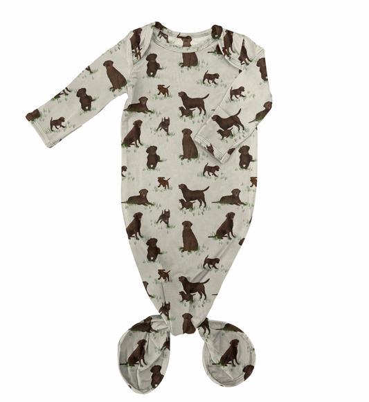 Knotted Gown-Labs- 0-3 months
