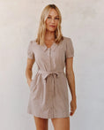 Load image into Gallery viewer, Short Sleeve Puritan Collar Dress- Soft Dune
