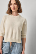 Load image into Gallery viewer, Denim Elbow Sleeve Sweater- Off White
