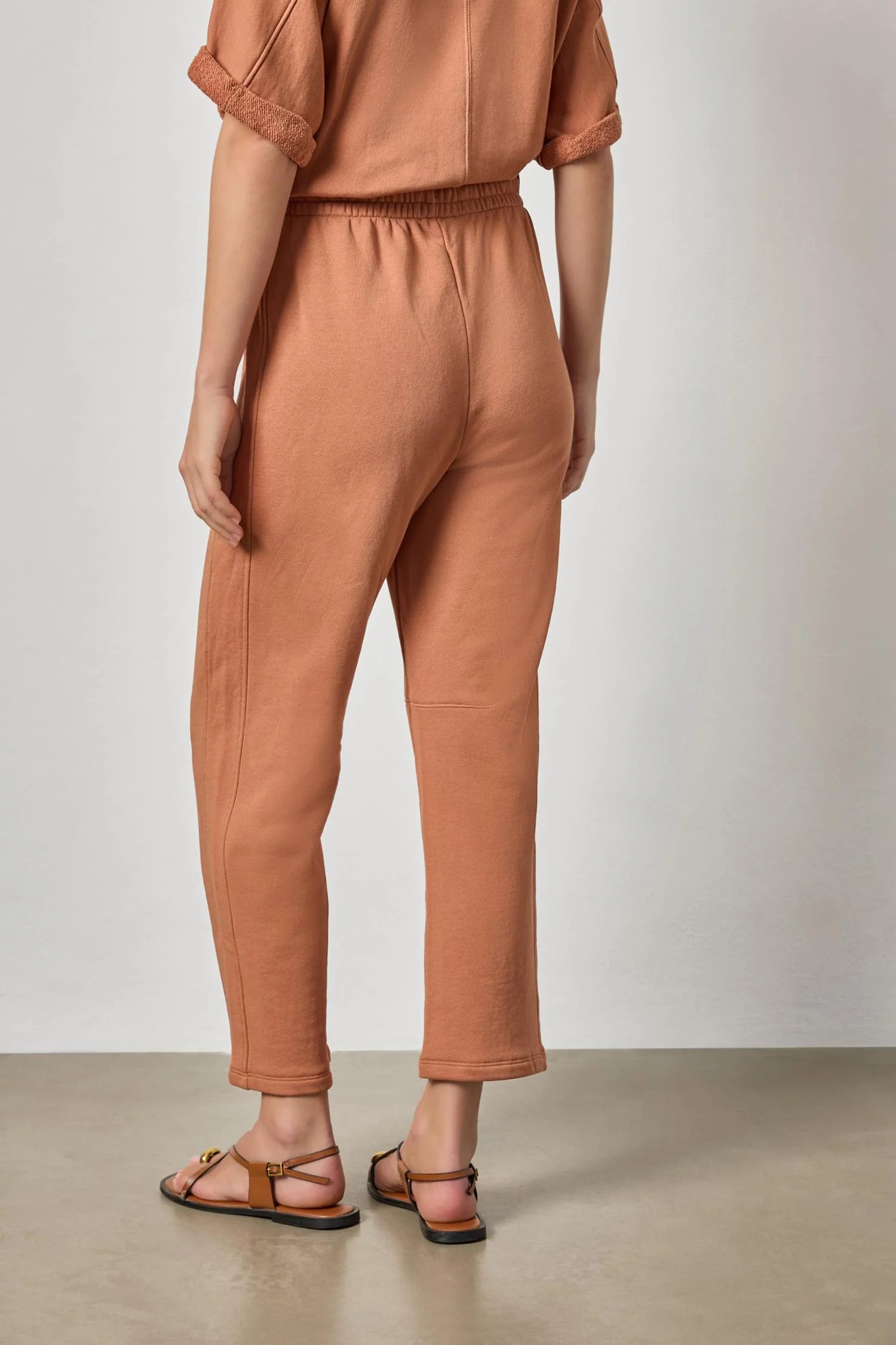 Side Panel Terry Pant- Carob