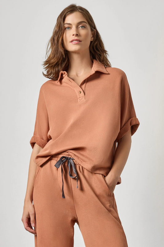 Oversized Terry Polo- Carob