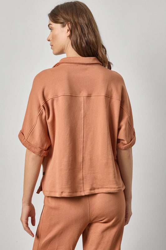 Oversized Terry Polo- Carob