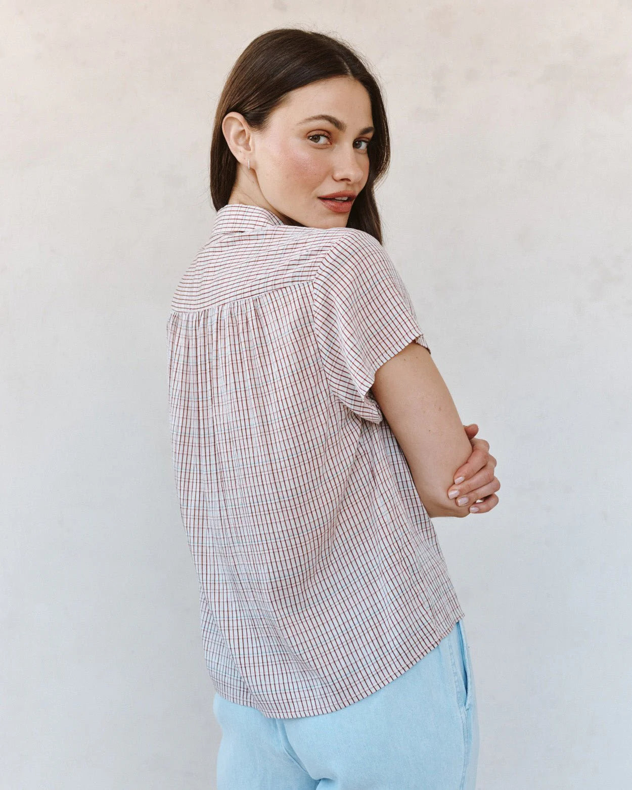 Shirred Short Sleeve Shirt