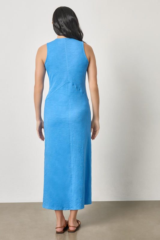 V-Neck Seamed Maxi Dress- Regatta