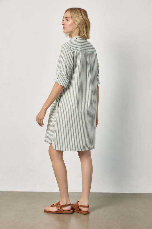 Striped Shirt Dress- Pool Stripe