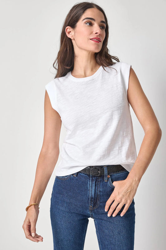 Cap Sleeve Crew I White