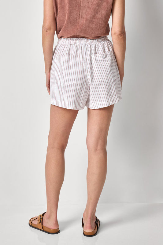 Striped Drawstring Short I Bark Stripe